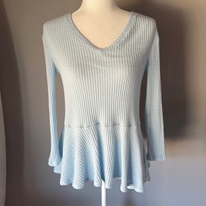 Chelsea & Violet Girl’s Light Blue Peplum Sweater